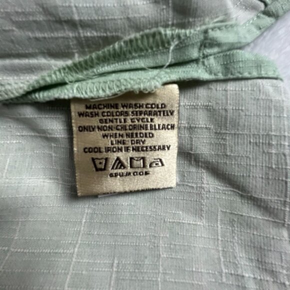 Jamaica Jaxx Mens Green Floral Button-Up Camp Shirt Large 100% Silk Short Sleeve - Picture 4 of 8